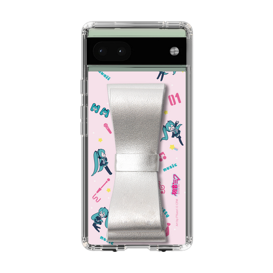 Slim Protection Case - STAND & RING RIBBON Silver［ HATSUNE MIKU - Ribbon - Instrumental - Pink ］