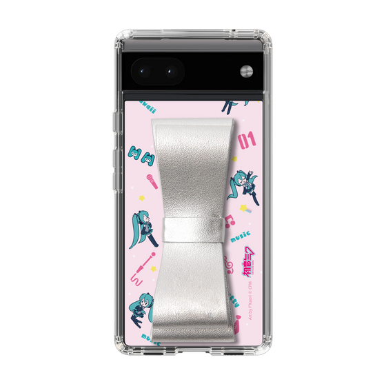 Slim Protection Case - STAND & RING RIBBON Silver［ HATSUNE MIKU - Ribbon - Instrumental - Pink ］