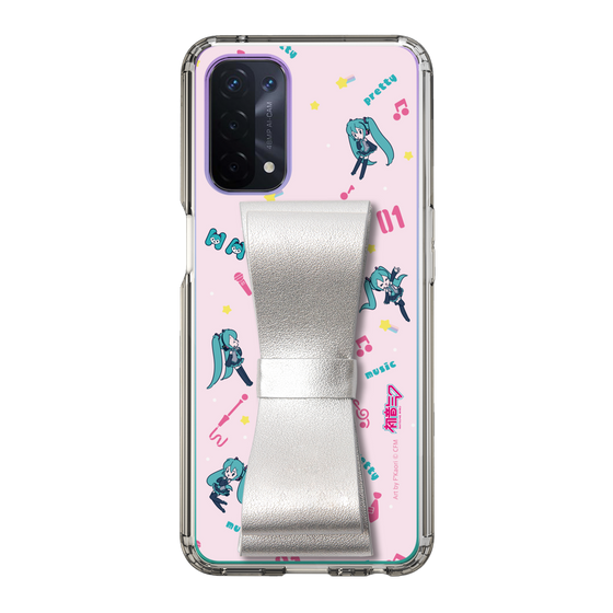 Slim Protection Case - STAND & RING RIBBON Silver［ HATSUNE MIKU - Ribbon - Instrumental - Pink ］