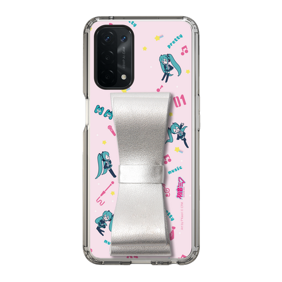 Slim Protection Case - STAND & RING RIBBON Silver［ HATSUNE MIKU - Ribbon - Instrumental - Pink ］