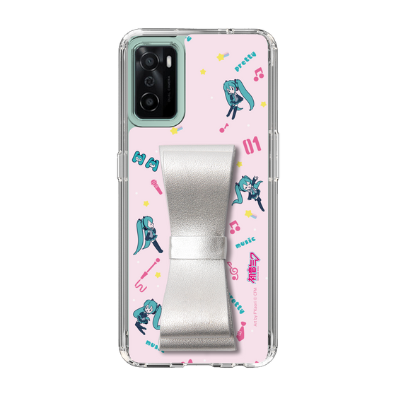 Slim Protection Case - STAND & RING RIBBON Silver［ HATSUNE MIKU - Ribbon - Instrumental - Pink ］