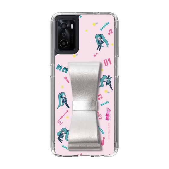 Slim Protection Case - STAND & RING RIBBON Silver［ HATSUNE MIKU - Ribbon - Instrumental - Pink ］