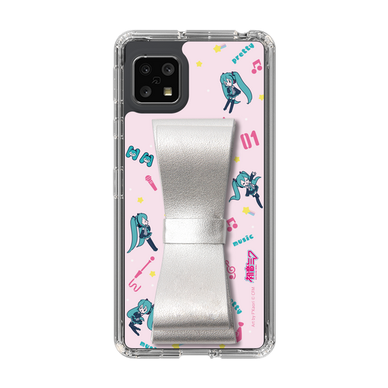 Slim Protection Case - STAND & RING RIBBON Silver［ HATSUNE MIKU - Ribbon - Instrumental - Pink ］