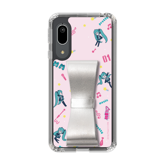 Slim Protection Case - STAND & RING RIBBON Silver［ HATSUNE MIKU - Ribbon - Instrumental - Pink ］