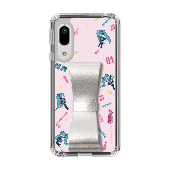 Slim Protection Case - STAND & RING RIBBON Silver［ HATSUNE MIKU - Ribbon - Instrumental - Pink ］
