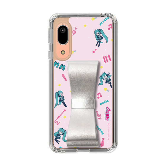 Slim Protection Case - STAND & RING RIBBON Silver［ HATSUNE MIKU - Ribbon - Instrumental - Pink ］