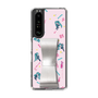 Slim Protection Case - STAND & RING RIBBON Silver［ HATSUNE MIKU - Ribbon - Instrumental - Pink ］