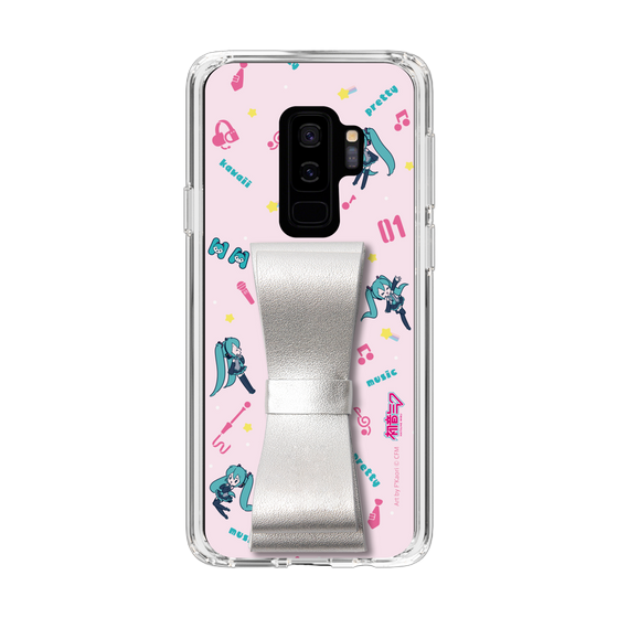 Slim Protection Case - STAND & RING RIBBON Silver［ HATSUNE MIKU - Ribbon - Instrumental - Pink ］