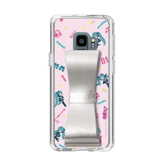 Slim Protection Case - STAND & RING RIBBON Silver［ HATSUNE MIKU - Ribbon - Instrumental - Pink ］