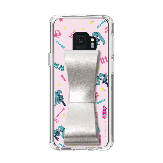 Slim Protection Case - STAND & RING RIBBON Silver［ HATSUNE MIKU - Ribbon - Instrumental - Pink ］