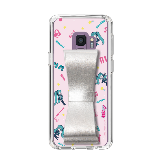 Slim Protection Case - STAND & RING RIBBON Silver［ HATSUNE MIKU - Ribbon - Instrumental - Pink ］