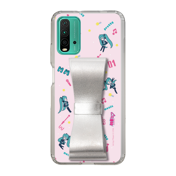 Slim Protection Case - STAND & RING RIBBON Silver［ HATSUNE MIKU - Ribbon - Instrumental - Pink ］