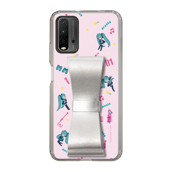 Slim Protection Case - STAND & RING RIBBON Silver［ HATSUNE MIKU - Ribbon - Instrumental - Pink ］