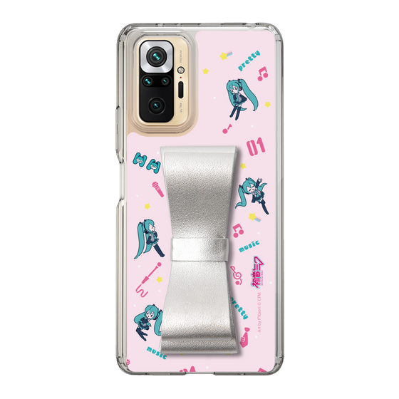 Slim Protection Case - STAND & RING RIBBON Silver［ HATSUNE MIKU - Ribbon - Instrumental - Pink ］