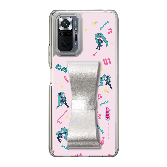 Slim Protection Case - STAND & RING RIBBON Silver［ HATSUNE MIKU - Ribbon - Instrumental - Pink ］