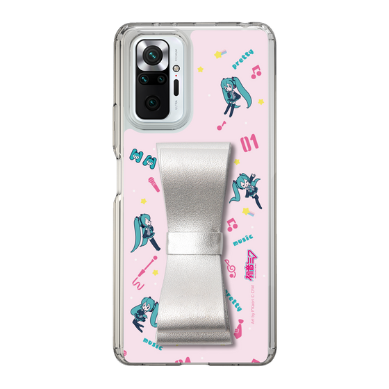 Slim Protection Case - STAND & RING RIBBON Silver［ HATSUNE MIKU - Ribbon - Instrumental - Pink ］