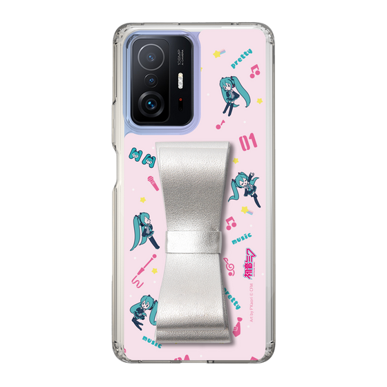 Slim Protection Case - STAND & RING RIBBON Silver［ HATSUNE MIKU - Ribbon - Instrumental - Pink ］