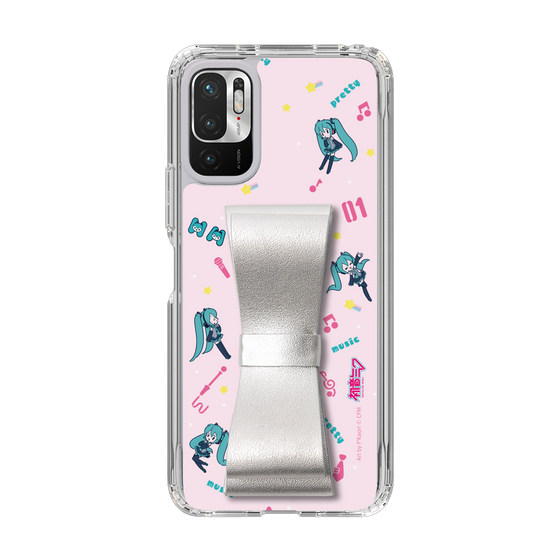 Slim Protection Case - STAND & RING RIBBON Silver［ HATSUNE MIKU - Ribbon - Instrumental - Pink ］