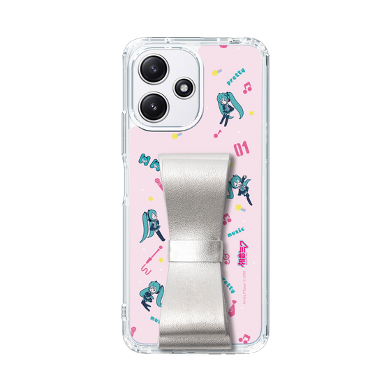 Slim Protection Case - STAND & RING RIBBON Silver［ HATSUNE MIKU - Ribbon - Instrumental - Pink ］
