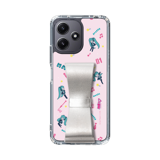Slim Protection Case - STAND & RING RIBBON Silver［ HATSUNE MIKU - Ribbon - Instrumental - Pink ］