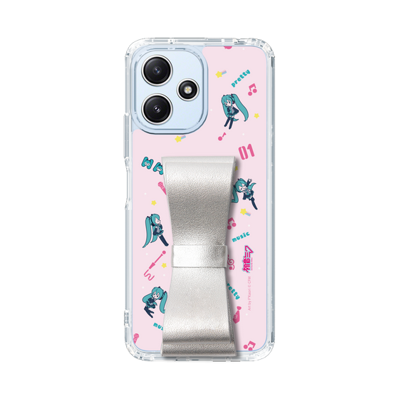 Slim Protection Case - STAND & RING RIBBON Silver［ HATSUNE MIKU - Ribbon - Instrumental - Pink ］