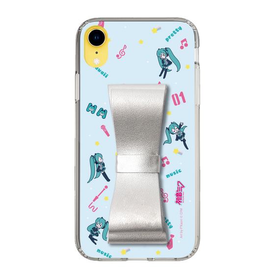 Slim Protection Case - STAND & RING RIBBON Silver［ HATSUNE MIKU - Ribbon - Instrumental - Blue ］