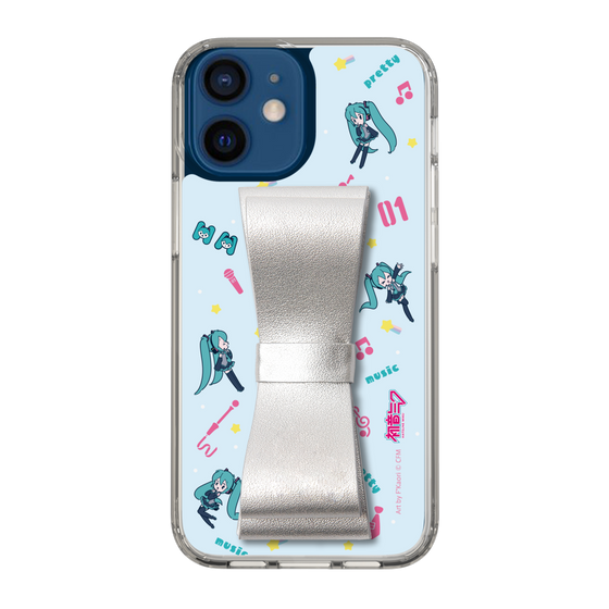 Slim Protection Case - STAND & RING RIBBON Silver［ HATSUNE MIKU - Ribbon - Instrumental - Blue ］