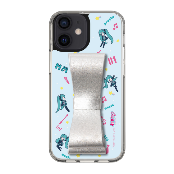Slim Protection Case - STAND & RING RIBBON Silver［ HATSUNE MIKU - Ribbon - Instrumental - Blue ］