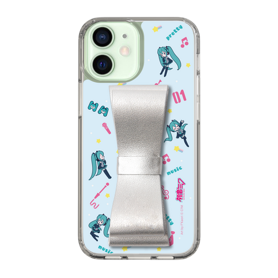 Slim Protection Case - STAND & RING RIBBON Silver［ HATSUNE MIKU - Ribbon - Instrumental - Blue ］