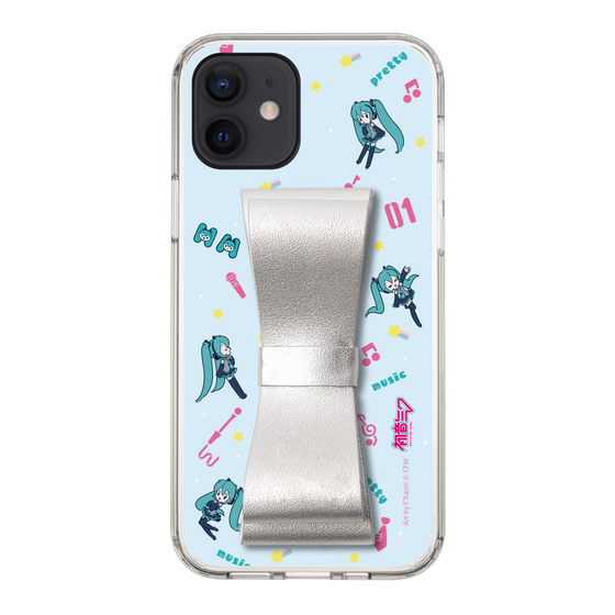 Slim Protection Case - STAND & RING RIBBON Silver［ HATSUNE MIKU - Ribbon - Instrumental - Blue ］