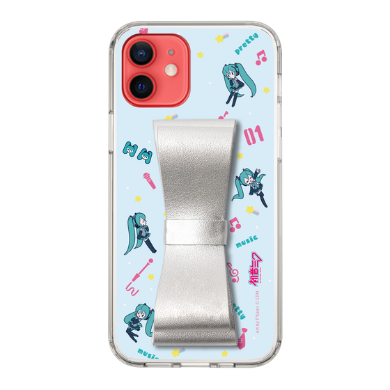 Slim Protection Case - STAND & RING RIBBON Silver［ HATSUNE MIKU - Ribbon - Instrumental - Blue ］