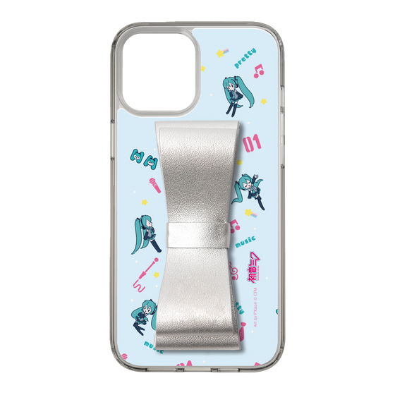 Slim Protection Case - STAND & RING RIBBON Silver［ HATSUNE MIKU - Ribbon - Instrumental - Blue ］