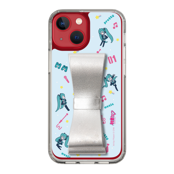 Slim Protection Case - STAND & RING RIBBON Silver［ HATSUNE MIKU - Ribbon - Instrumental - Blue ］