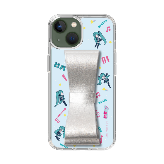 Slim Protection Case - STAND & RING RIBBON Silver［ HATSUNE MIKU - Ribbon - Instrumental - Blue ］