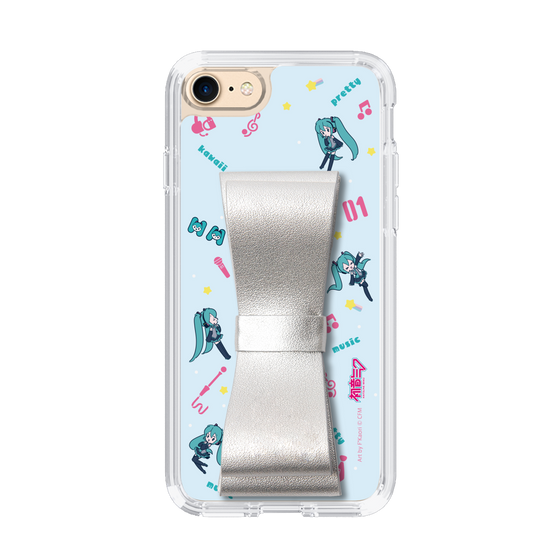 Slim Protection Case - STAND & RING RIBBON Silver［ HATSUNE MIKU - Ribbon - Instrumental - Blue ］