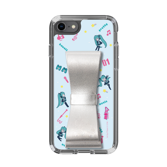 Slim Protection Case - STAND & RING RIBBON Silver［ HATSUNE MIKU - Ribbon - Instrumental - Blue ］