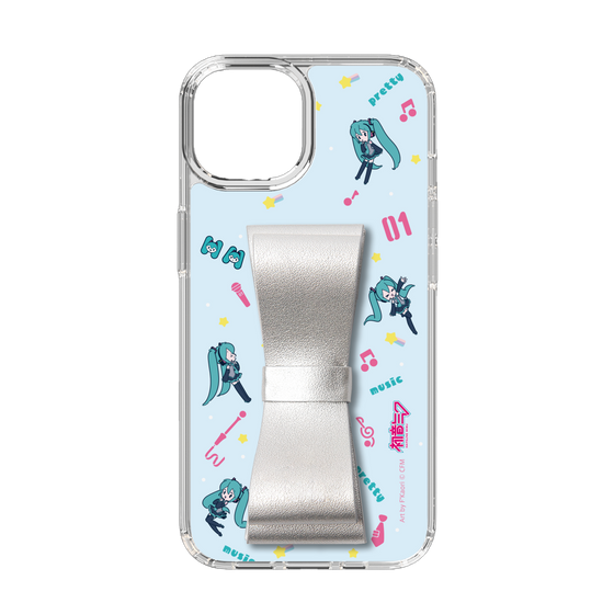Slim Protection Case - STAND & RING RIBBON Silver［ HATSUNE MIKU - Ribbon - Instrumental - Blue ］