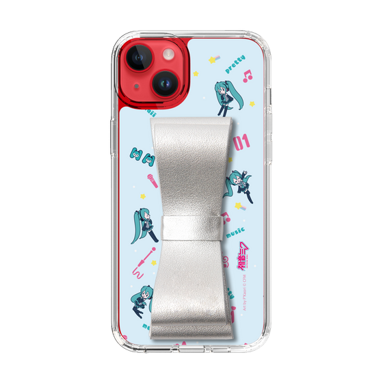 Slim Protection Case - STAND & RING RIBBON Silver［ HATSUNE MIKU - Ribbon - Instrumental - Blue ］