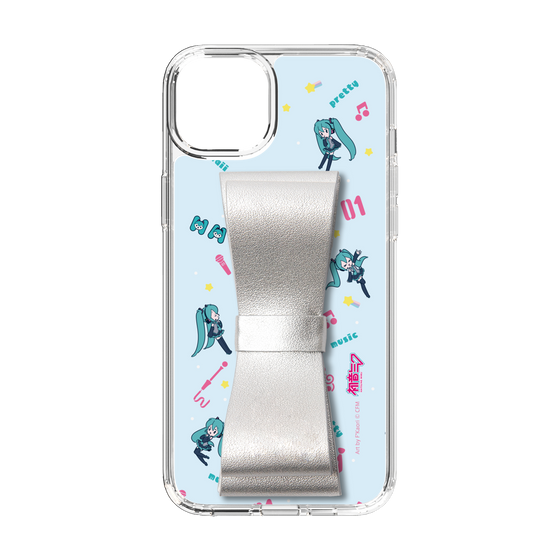 Slim Protection Case - STAND & RING RIBBON Silver［ HATSUNE MIKU - Ribbon - Instrumental - Blue ］