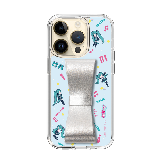 Slim Protection Case - STAND & RING RIBBON Silver［ HATSUNE MIKU - Ribbon - Instrumental - Blue ］