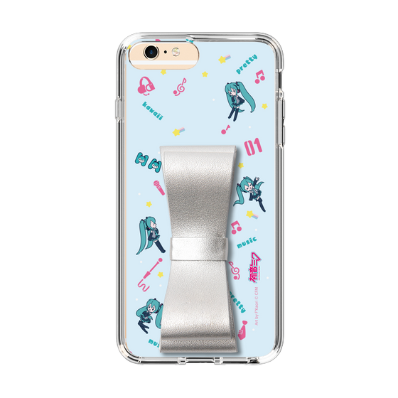 Slim Protection Case - STAND & RING RIBBON Silver［ HATSUNE MIKU - Ribbon - Instrumental - Blue ］