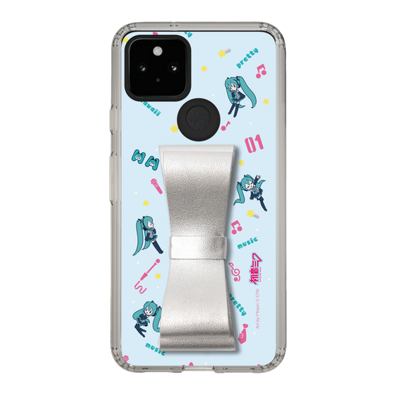 Slim Protection Case - STAND & RING RIBBON Silver［ HATSUNE MIKU - Ribbon - Instrumental - Blue ］