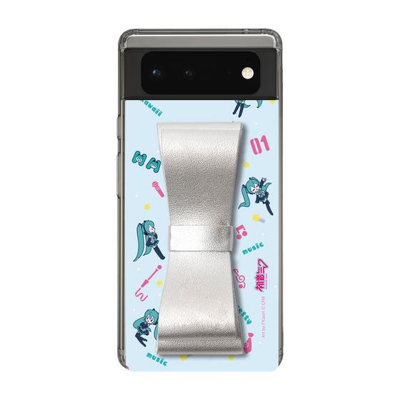 Slim Protection Case - STAND & RING RIBBON Silver［ HATSUNE MIKU - Ribbon - Instrumental - Blue ］