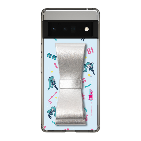 Slim Protection Case - STAND & RING RIBBON Silver［ HATSUNE MIKU - Ribbon - Instrumental - Blue ］