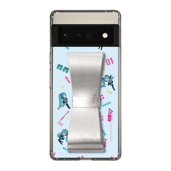 Slim Protection Case - STAND & RING RIBBON Silver［ HATSUNE MIKU - Ribbon - Instrumental - Blue ］