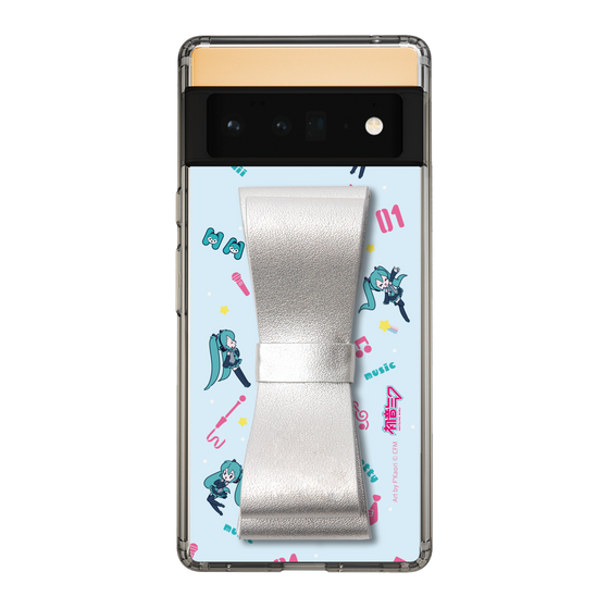 Slim Protection Case - STAND & RING RIBBON Silver［ HATSUNE MIKU - Ribbon - Instrumental - Blue ］