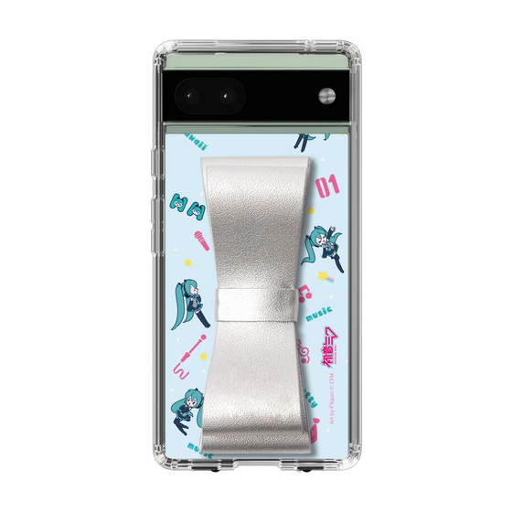 Slim Protection Case - STAND & RING RIBBON Silver［ HATSUNE MIKU - Ribbon - Instrumental - Blue ］