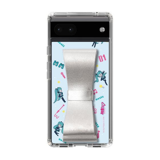 Slim Protection Case - STAND & RING RIBBON Silver［ HATSUNE MIKU - Ribbon - Instrumental - Blue ］
