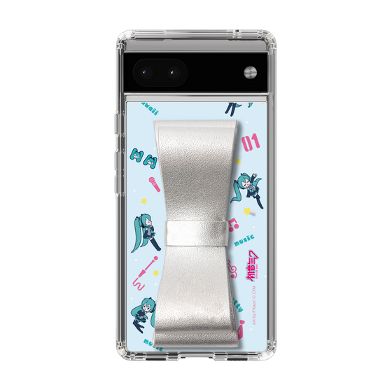 Slim Protection Case - STAND & RING RIBBON Silver［ HATSUNE MIKU - Ribbon - Instrumental - Blue ］