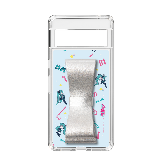 Slim Protection Case - STAND & RING RIBBON Silver［ HATSUNE MIKU - Ribbon - Instrumental - Blue ］